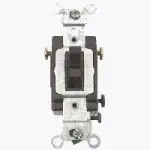 Leviton CS320-2 20-Amp, 120/277-Volt, Toggle 3-Way AC Quiet Switch, Commercial Grade, Grounding Brown