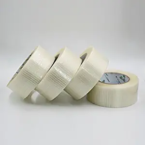 4pcs HobbyUnlimited Double Bond Bi-Directional Fiberglass Filament Reinforced Strapping Tape 50mm x 50m (2in x 55yds) 5.9 Mil 4-Piece Value Pack