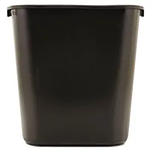 Rubbermaid&reg; Commercial - Deskside Plastic Wastebasket, Rectangular, 7 gal, Black - Sold As 1 Each - Easy to handle.