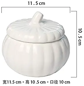 SEYMM Japanese-style slow cooker white ceramic cup creative pumpkin soup shark fin bird's nest soup cup impermeable lid Dessert SEYMM (Color : Pumpkin, Size : 11.5x10x10.5CM)