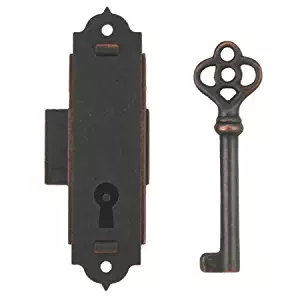 L-5 Antique Narrow Cabinet Door OR CASE Lock OR Grandfather Clock + Free Bonus (Skeleton Key Badge !!!)