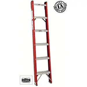 12 ft Fiberglass Straight Ladder with 300 lb. Load Capacity