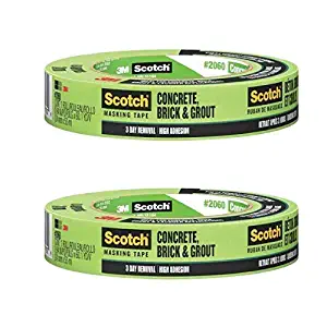 3M Scotch Masking Tape for Hard-to-Stick Surfaces, 2060-24A, 1-Inch by 60-Yards, 1 Roll - 2060-1A, Green (2 Pack) …