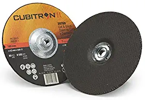 3M Cubitron II Ceramic Cutoff Wheel - Type 27 (Depressed Center) - 36 Grit Very Coarse Grade - 7 in Dia - Thickness 0.12 in - 8500 Max RPM - 28765 [PRICE is per WHEEL]