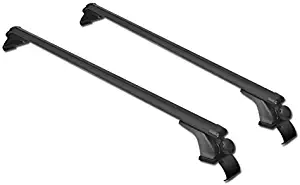 R&L Racing 50" Black Rail Roof Rack Aluminum Oval Window Frame Cross Bars Cargo Carrier C1