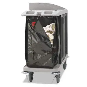 Rubbermaid Commercial Zippered Vinyl Cleaning Cart Bag, 25 Gal, 17W X 10 1/2D X 33H, Brown