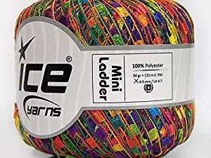 Rainbow Mini Ladder Ribbon Yarn - 50 Gram, 136 Yards