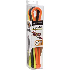 Nite Ize GTPP18-A1-R8 Gear Reusable Rubber Twist Tie ProPack (6-Pack | 18, Assorted Colors