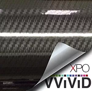 VViViD Epoxy High Gloss Carbon Fiber Automotive Vinyl Wrap (3ft x 5ft, Black)