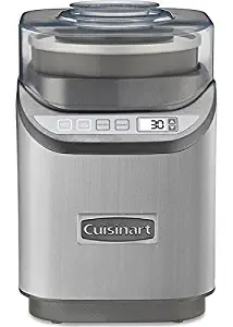 Cuisinart ICE-70 Electronic Ice Cream Maker, Brushed Chrome, Ice Cream Maker with Countdown Timer, With Countdown Timer