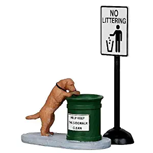 Lemax Christmas Village Collection No Littering Set of 2 # 14364