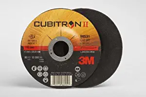 3M Cubitron II COW Ceramic Cutoff Wheel - Type 27 (Depressed Center) - 60 Grit Medium Grade - 4 1/2 in Dia 7/8 in Center Hole - Thickness 0.045 in - 13300 Max RPM - 66531 [PRICE is per WHEEL]
