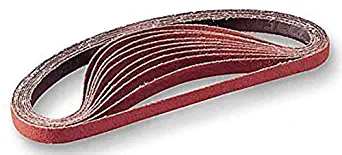 3M 241E Coated Aluminum Oxide Sanding Belt - 80 Grit - 3/8 in Width x 13 in Length - 14520 [PRICE is per BELT]