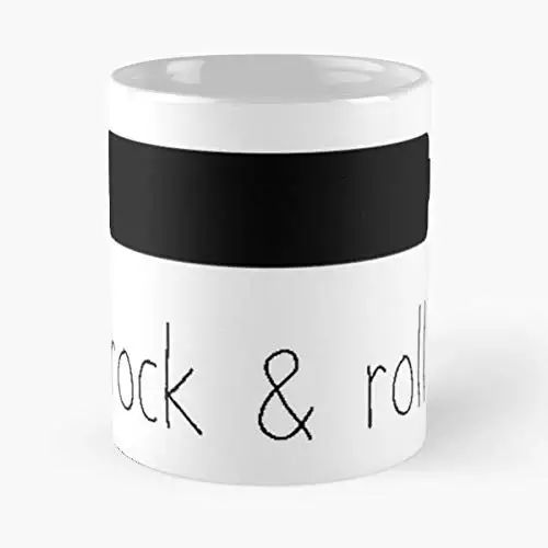 Rock Roll Classic Mug Coffee Tea - 11 Oz Mugs Unique Ceramic Novelty Cup, The Best Gift For Holidays