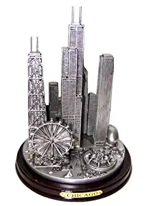 Chicago Skyline Pewter-Look Extra Large Paperweight Souvenir