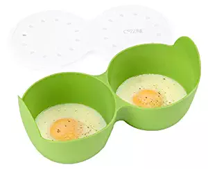 Egg Poacher, Cozzine Egg Cooker Silicone Egg Poaching Cups with Ring Standers, NonStick Boiled Egg Maker For Microwave or Stovetop Egg Cooking, BPA Free