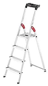 Hailo 8160-427 L60 4 ft. Lightweight Folding Aluminum Platform Step Ladder with Built-in Worktray