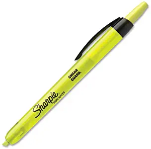 Sharpie Accent Retractable Highlighters, Chisel Tip, Fluorescent Yellow, Box of 12