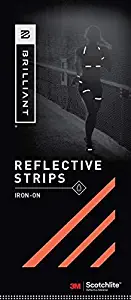 Brilliant Reflective Iron-on Reflector Tape for Running: Adhesive Iron-on Strips for Clothing Made of 3M Scotchlite Reflective Safety Material - Washable and Waterproof - Pack of 10 (Orange)