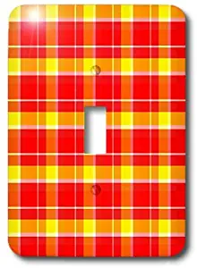 3dRose lsp_27404_1 Large red and yellow country plaid Toggle Switch Multi-Color