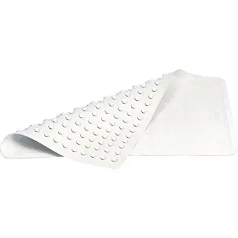 Rubbermaid Commercial 24-Inch Length x 14-Inch Width, White Color, Rubber Medium Safti-Grip Bath Mat (FG703504WHT)