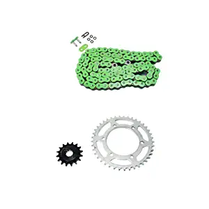 Green O-Ring Chain and Sprocket Kit for Kawasaki EX500 Ninja 500R 2006 2007 2008 2009