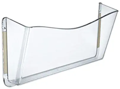 Azar Displays 250035 Clear Single Pocket Wall File with double-sided adhesive tape, 4 pack