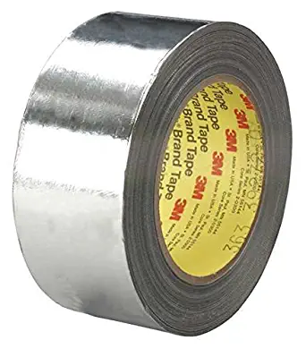 3M (363-2"x36yd) High Temperature Aluminum Foil/Glass Cloth Tape 363 Silver, 2 in x 36 yd 7.3 mil