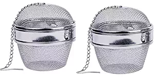 2 pack Stainless Steel 3 Inch Spice Ball Tea Strainer Tea Infuser Seasoning Ball