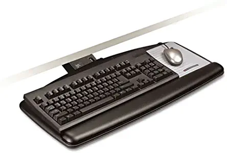 Sit/Stand Easy Adjust Keyboard Tray, Standard Platform, 25-1/2w x 12d, Black, Sold as 1 Each