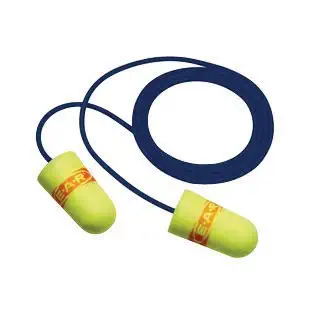 3M Universal Single Use E-A-Rsoft SuperFit Tapered Polyurethane Foam Corded Earplugs With Metal Detectable Cord (200 Packs)