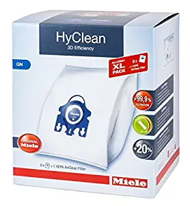 Miele XL Pack - 8x Miele Hyclean 3D GN Vacuum Bags +1 Miele Hepa Filter SF-HA 50