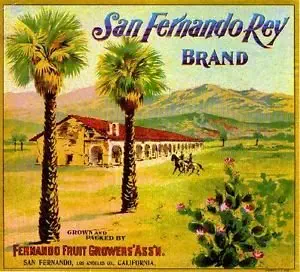 MAGNET San Fernando Los Angeles Rey Mission Orange Citrus Fruit Crate Magnet Art Print