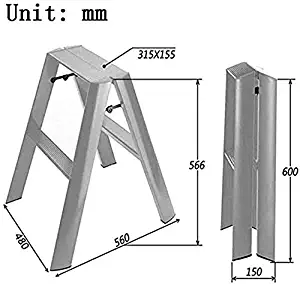 FJX Aluminum Alloy 2 Step Ladder, Household Folding Ladder, Aluminum Alloy Step Stool, Non-Slip Pedal, Load Level: 150Kg