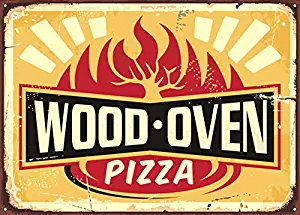 nobrand Wooden Pizza Oven, American Diner Metal Sign, Retro Plaque, Fast Food, Cafe Bar 8x12 inch