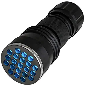 LEDwholesalers 395nm UV Ultra-Violet 21-LED Blacklight Flashlight, 7305UV395