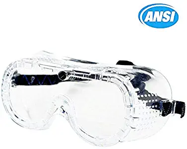 (1 Pc) Troy Safety RK-GG101 Heavy duty Industrial Protective Chemical Splash Safety Goggles, Glasses | Crystal Clear, Anti-Fog Design, High Impact Resistance | Perfect Eye Protection for Any Project