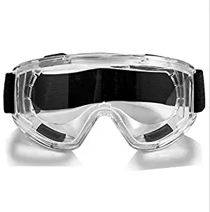 ONV Safety Goggles HD Clear Adjustable Safety Glassed Goggles Chemical Splash Impact Resistant Safety Goggle Anti-Fog Anti-Dust Anti-UV Clear Lens Eyewear for Eye Protection Wide Vision - Clear