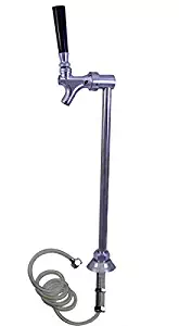 Upright Slim Chrome Beverage Tower, Kegerator, Countertop - Single Faucet