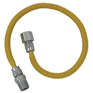 Brasscraft CSSL54-60 ProCoat Straight Connector Gas Dryer & Water Heater Flex-Line (3/8" OD FIP x 1/2" MIP) x 60"