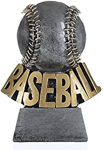 Decade Awards Baseball Resin Trophy - Stitched Baseball Award - 5.5 Inch Tall - Engraved Plate on Request