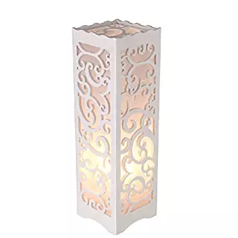 Dailyart White Table Lamp with Vine Shaped Cutout, Soft Glow Style, 3.93.913.8 Inches, E26 Bulb Base