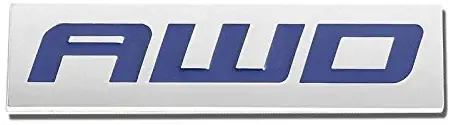 UrMarketOutlet AWD Blue/Chrome Aluminum Alloy Auto Trunk Door Fender Bumper Badge Decal Emblem Adhesive Tape Sticker