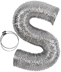 Flexible Clothes Dryer Duct - 10 Foot by 4 Inch | Includes 2 Premium Screw Clamps