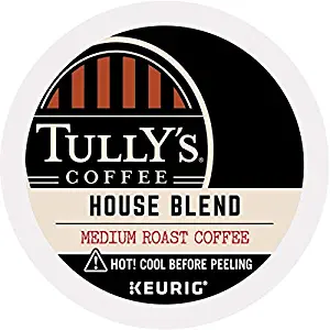 Tully's Coffee, House Blend, Single-Serve Keurig K-Cup Pods, Medium Roast Coffee, 72 Count (3 Boxes of 24 Pods)