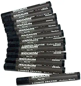 Dixon 49400 Lumber Marking Crayons, Black, 12-Pack