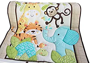 WINLIFE Crib Bedding Set for Girls & Boys Crib Quilts 33''x42'' Baby Quit (Zoo)