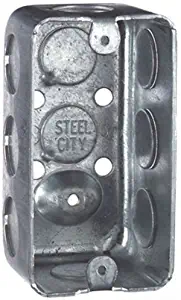 Steel City 58361-1/2 Handy/Utility Outlet Box, Drawn Construction, 4-Inch Length by 2-1/8-Inch Width by 1-7/8-Inch Depth, Galvanized