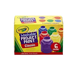 Crayola Washable Kids Paint, Classic Colors, 6 Count, Painting Supplies, Gift