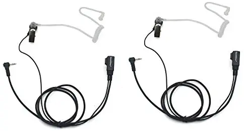 GoodQbuy 2 PCS Advanced Nipple Covert Acoustic Tube Bodyguard FBI Earpiece Headset Mic for Motorola Talkabout 2 Two Way Radio Walkie Talkie 1-pin